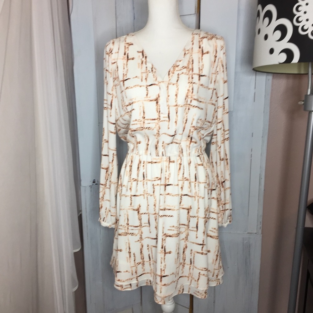 WHBM Geometric Printed Blouson Dress- Size 6